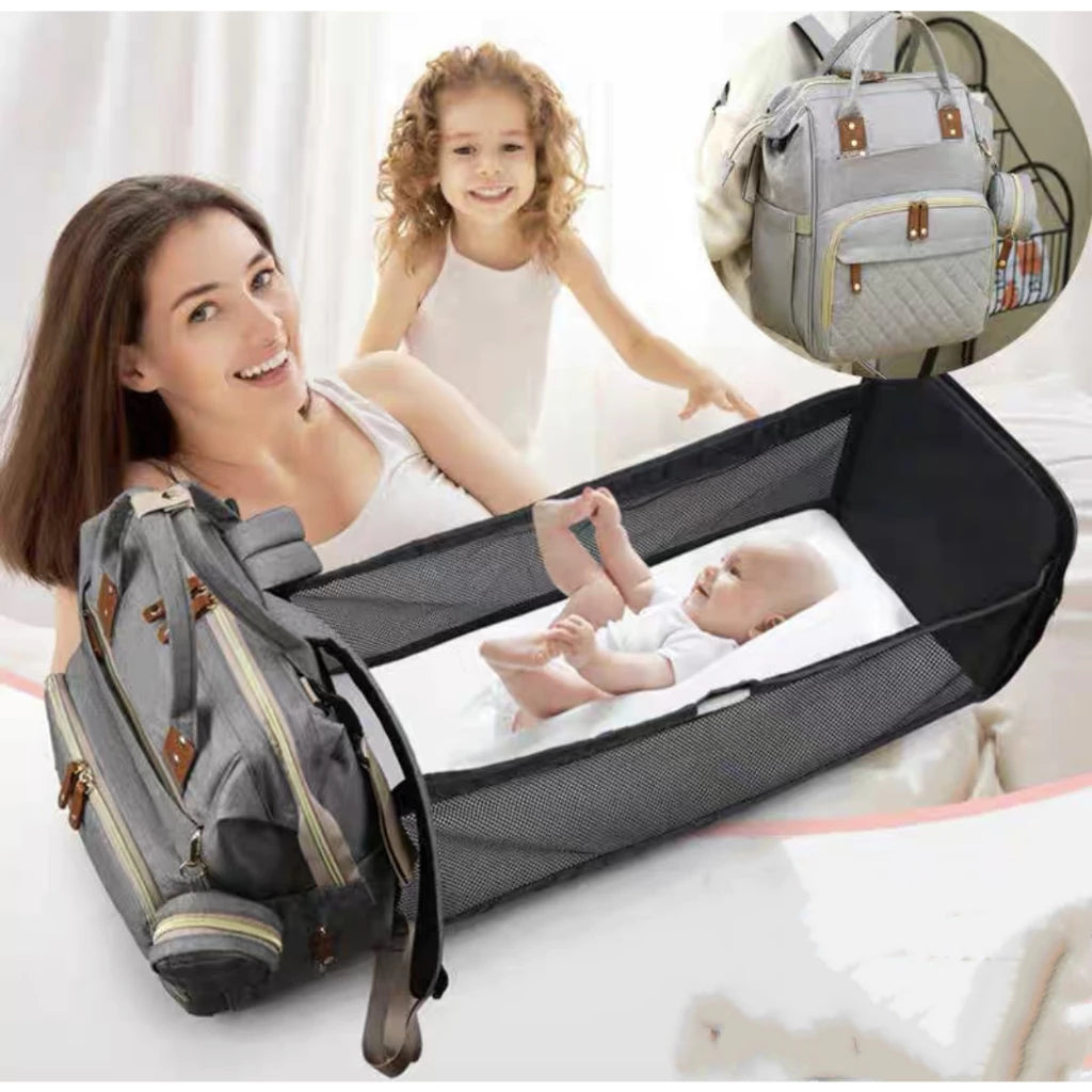 Bolsa de Maternidad Térmica Impermeable se Convierte en Cuna y Cambiador