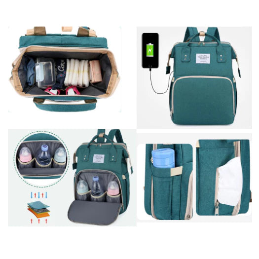 Bolsa de Maternidad Térmica Impermeable se Convierte en Cuna y Cambiador