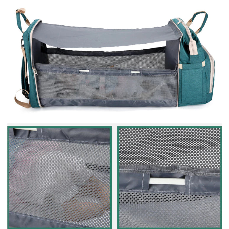 Bolsa de Maternidad Térmica Impermeable se Convierte en Cuna y Cambiador