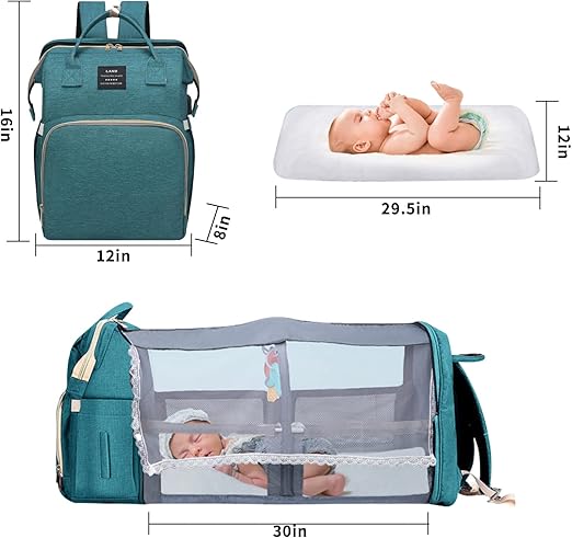 Bolsa de Maternidad Térmica Impermeable se Convierte en Cuna y Cambiador
